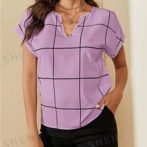 Light purple v neck blouse